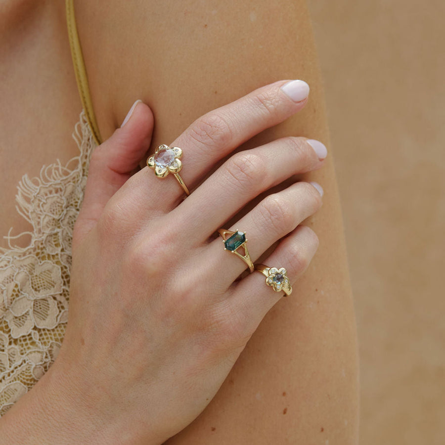 1.21ct Round Rosecut Sapphire <br><b> Emily Warden Designs </b>| Lilac Flower Power Ring