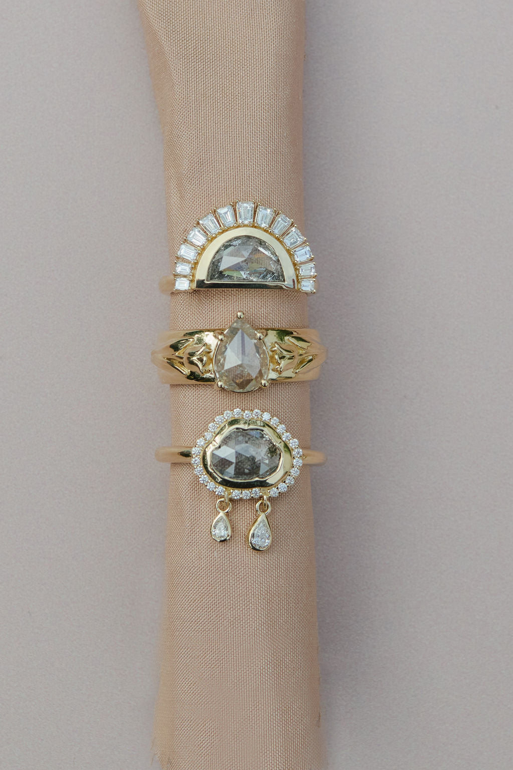 1.31ct Pear Rosecut <br><b> Emily Warden Designs </b> | Diamond Tulip Ring