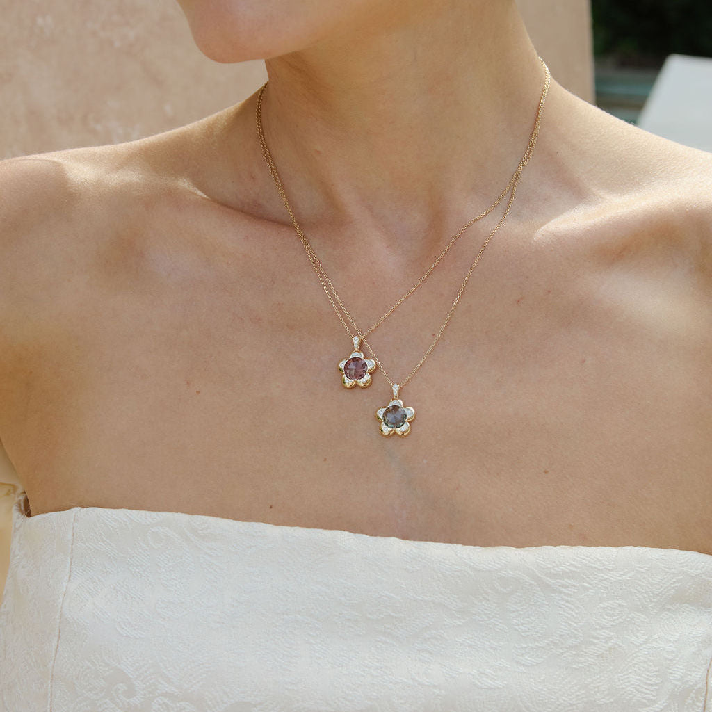 1.56ct Round Brilliant Sapphire <br><b> Emily Warden Designs </b>| Purple Flower Power Pendant