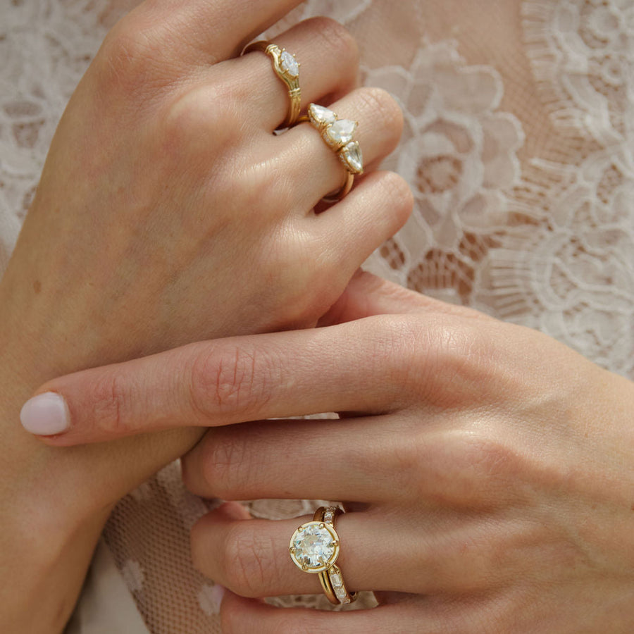 1.44cttw Pear Rosecut <br><b> Emily Warden Designs </b>| Ballet Slipper Ring