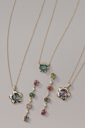1.56ct Round Brilliant Sapphire <br><b> Emily Warden Designs </b>| Purple Flower Power Pendant