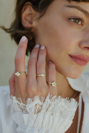 Flawless Lozenge Lover’s Knot Ring