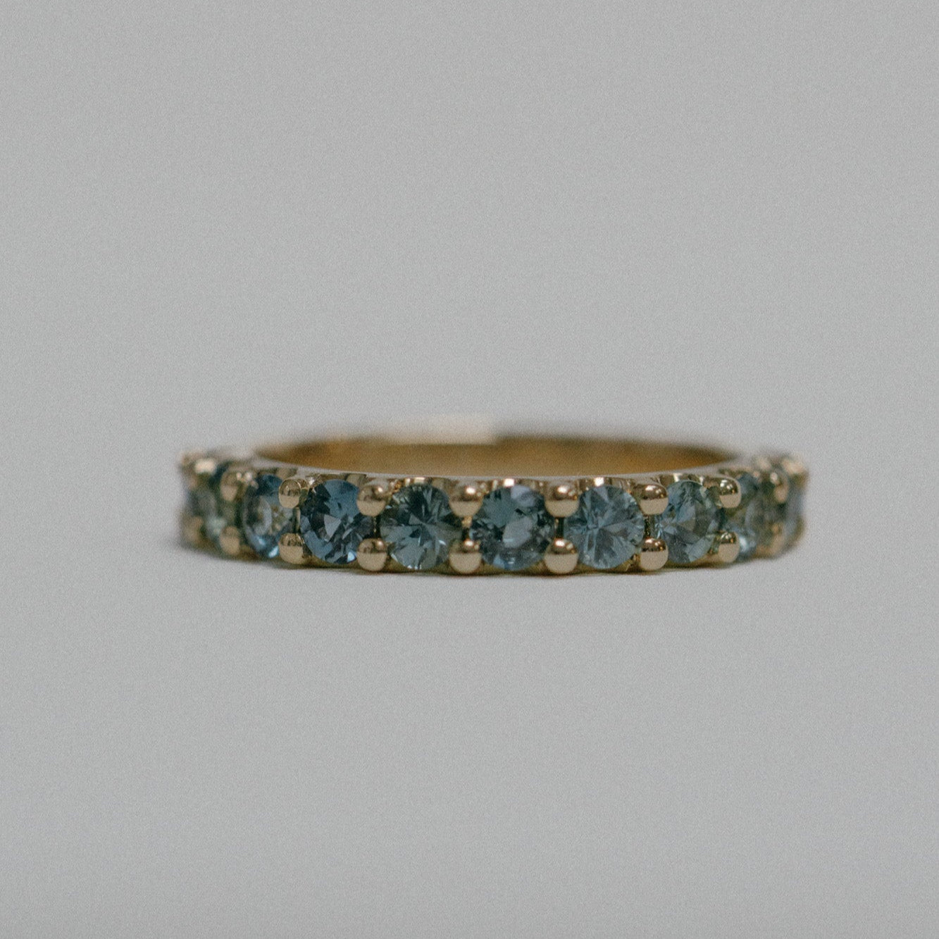 1.42cttw Round Brilliant Sapphires <br><b>Foe & Dear</b> | Leilah Ring with Teal Australian Sapphires