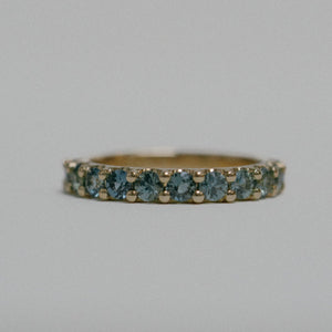 1.42cttw Round Brilliant Sapphires <br><b>Foe & Dear</b> | Leilah Ring with Teal Australian Sapphires