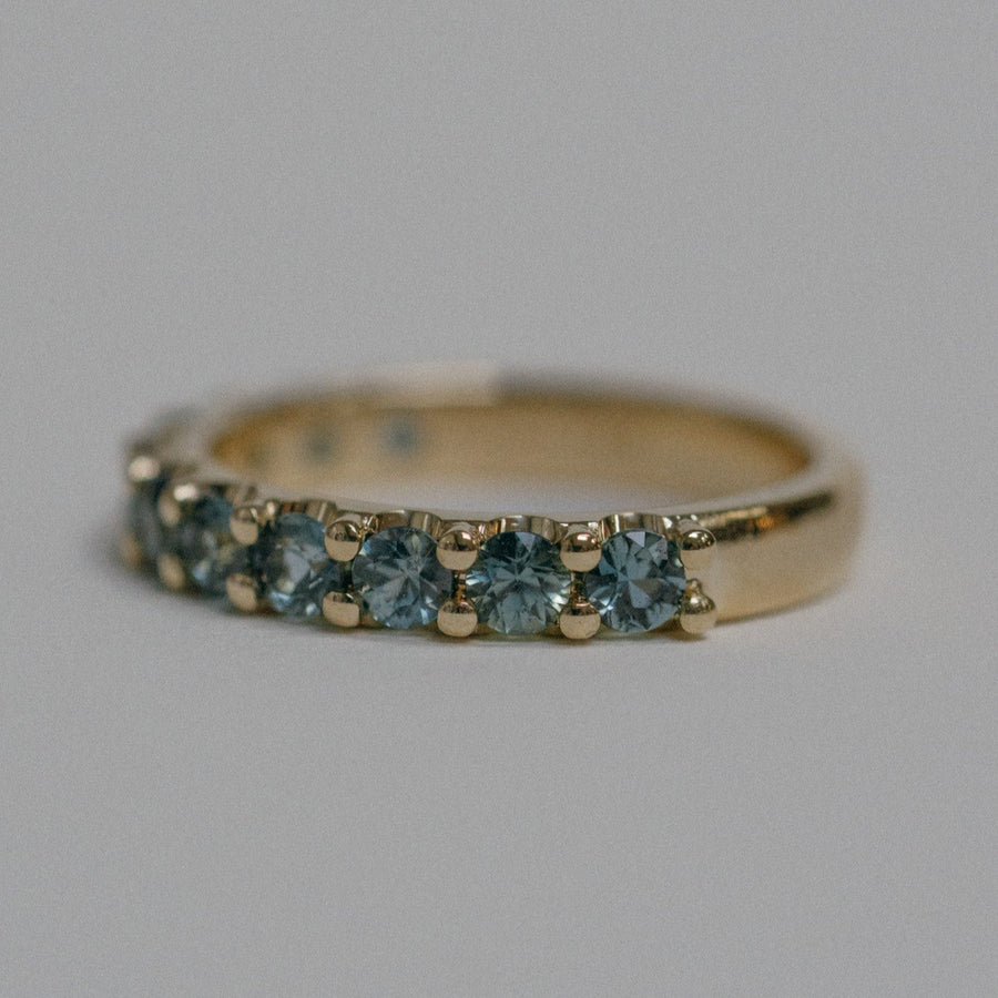 1.42cttw Round Brilliant Sapphires <br><b>Foe & Dear</b> | Leilah Ring with Teal Australian Sapphires