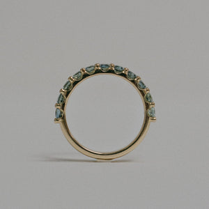 1.42cttw Round Brilliant Sapphires <br><b>Foe & Dear</b> | Leilah Ring with Teal Australian Sapphires