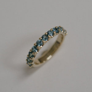 1.42cttw Round Brilliant Sapphires <br><b>Foe & Dear</b> | Leilah Ring with Teal Australian Sapphires