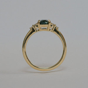 Foe & Dear | Selene Ring - 1.54ct Teal-Green Radiant-cut Sapphire *ready-to-ship