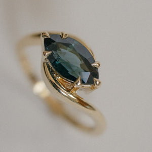 Foe & Dear | Nori Ring - 2.36ct Teal Marquise Brilliant-cut Sapphire *ready-to-ship