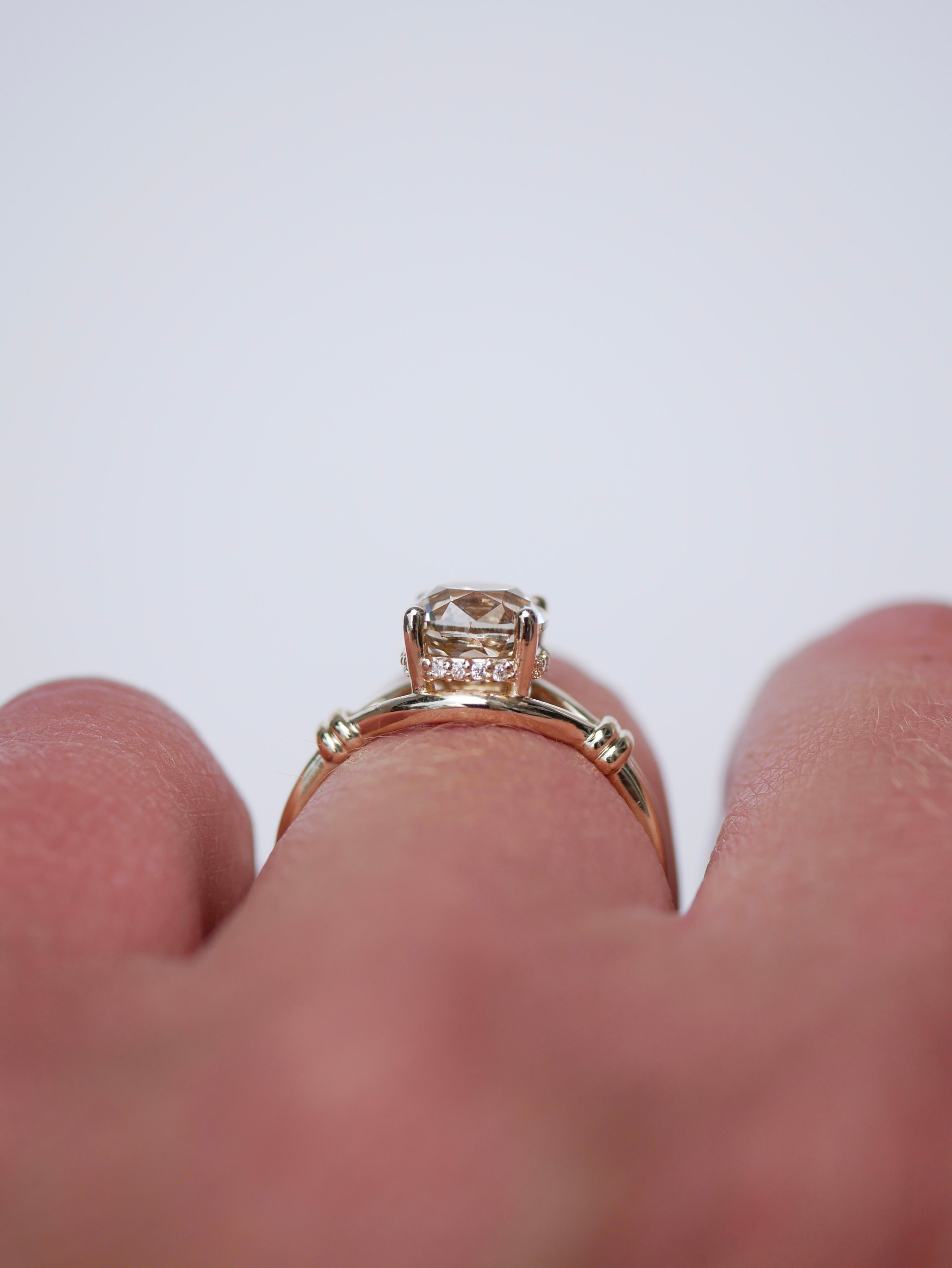 2.01ct Modern Antique Old Mine Cut<br><b> Emily Warden Designs</b> | Lover's Knot Ring