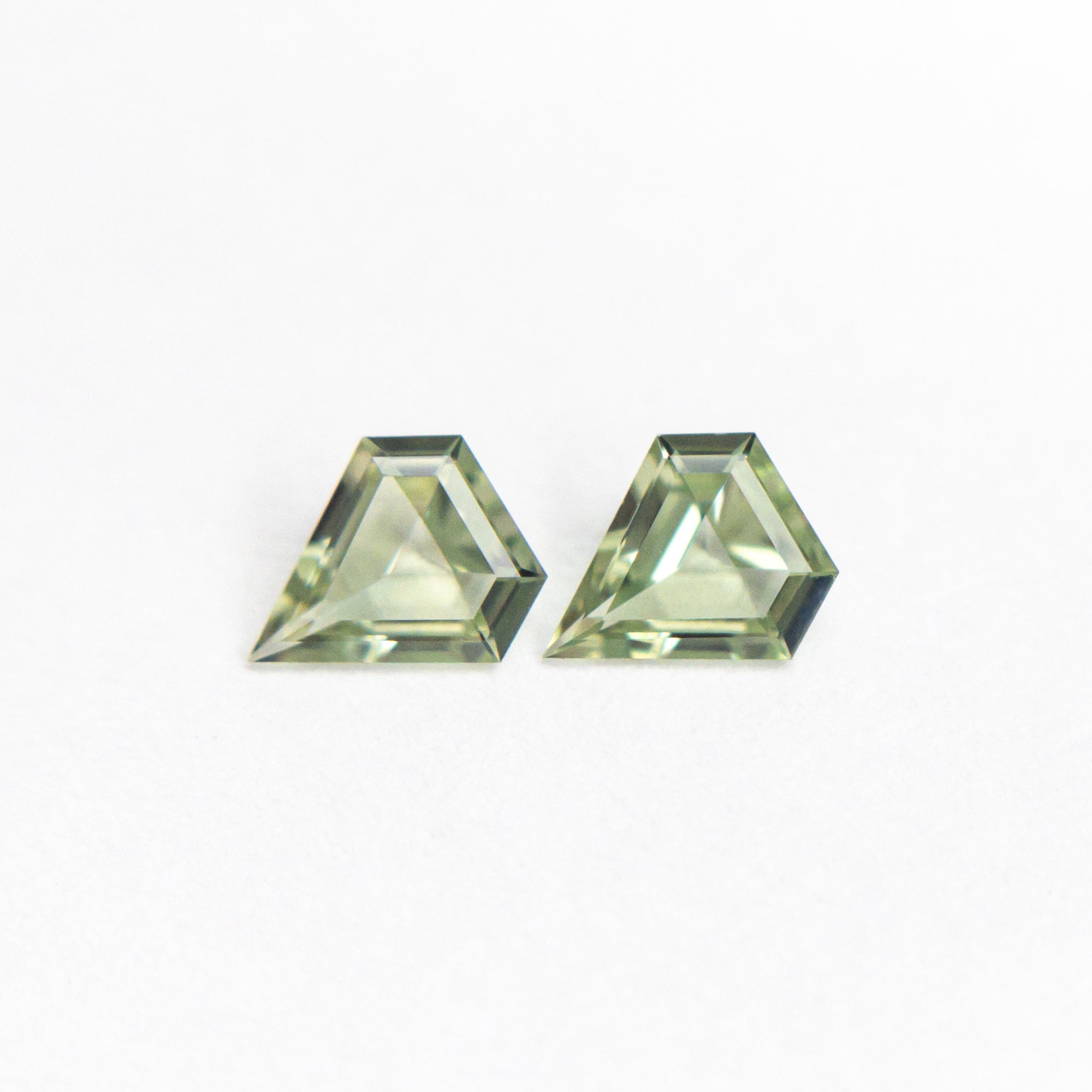 Matching Pair Green Shield Sapphire Melee
