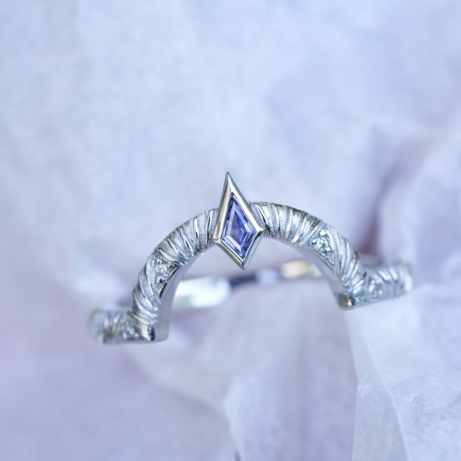 4x2mm Kite Step Cut Sapphire <br><b> Bohemi </b>| Harlow Contour Wedding Ring