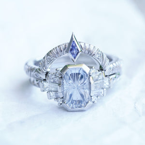 Harlow bridal set with Art Deco engagement and wedding rings