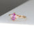 Hexagon Cut Pink Sapphire Ring quarter side view