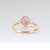 Hexagon Cut Pink Sapphire Ring rear view