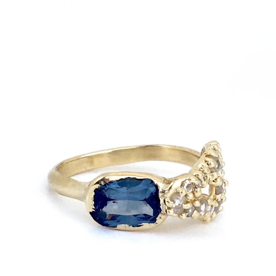 1.63ct Cut Corner Rectangle Step Cut Sapphire <br><b>Atelier Narcé x Misfit x Everywhere Taos </b>| Sapphire and Diamond Ring