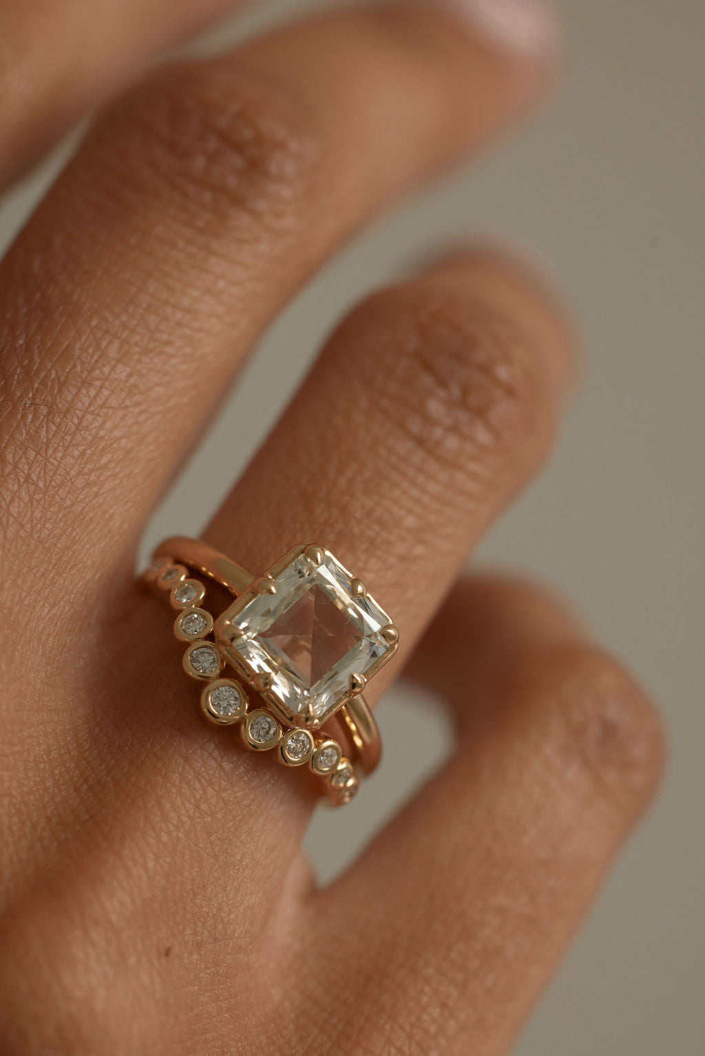 2.21ct Cut Corner Rectangle Rosecut <br><B> June Rings</b> | Mira Ring