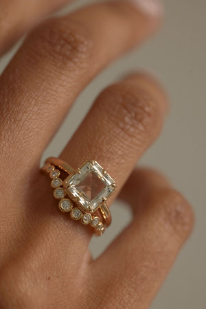 2.21ct Cut Corner Rectangle Rosecut <br><B> June Rings</b> | Mira Ring