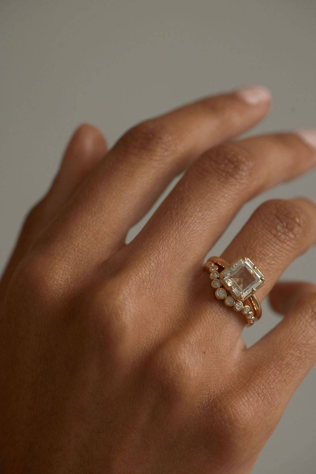 2.21ct Cut Corner Rectangle Rosecut <br><B> June Rings</b> | Mira Ring