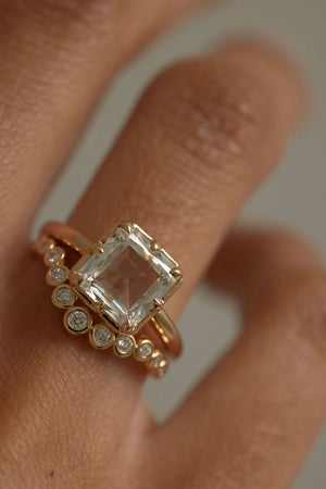 2.21ct Cut Corner Rectangle Rosecut <br><B> June Rings</b> | Mira Ring
