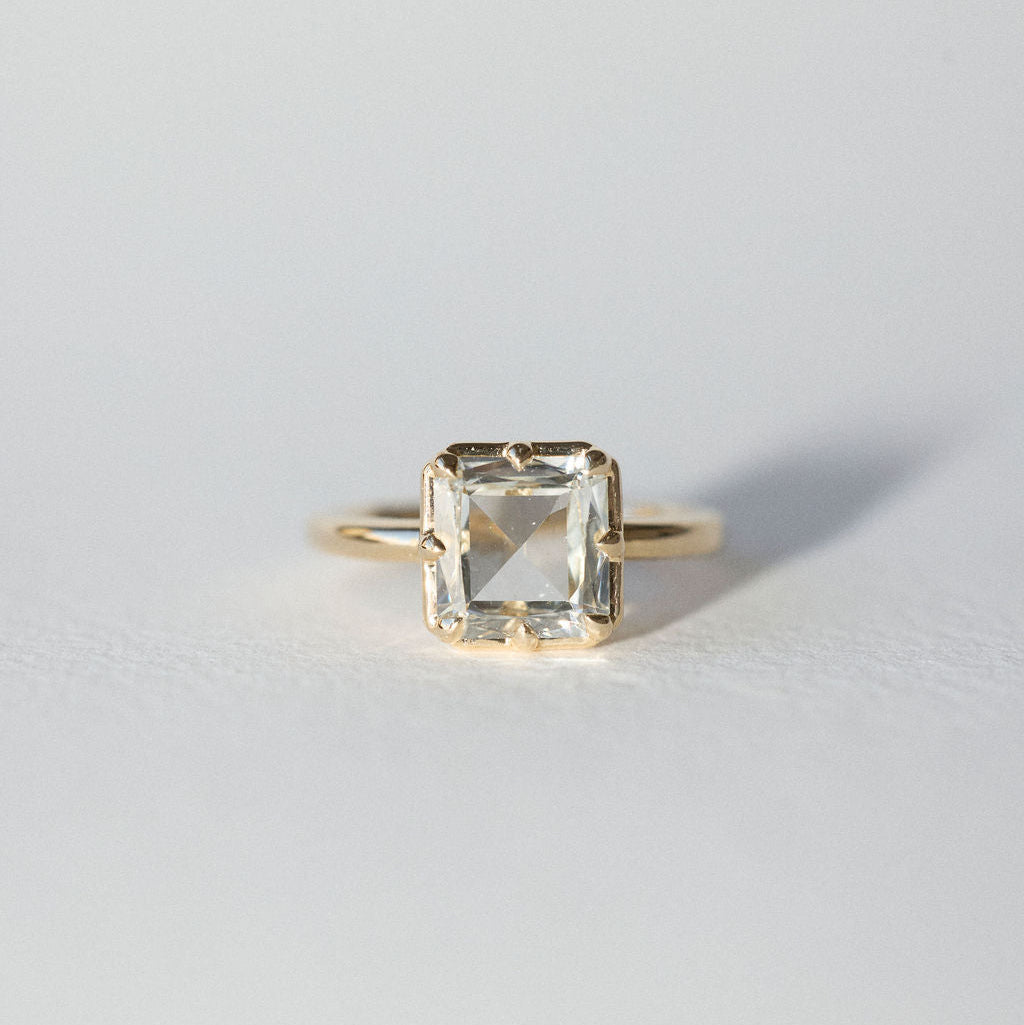 2.21ct Cut Corner Rectangle Rosecut <br><B> June Rings</b> | Mira Ring