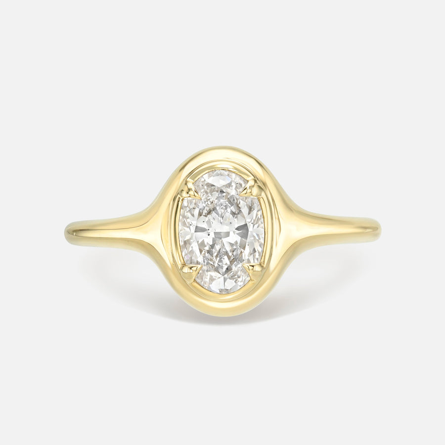 0.90ct Oval Brilliant <br><b> Maggi Simpkins </b> | Oval Skinny Signet Ring