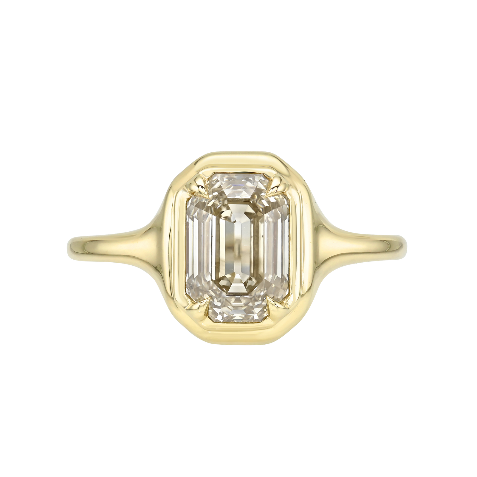 2.09ct Cut Corner Rectangle Step Cut <br><b> Maggi Simpkins </b> | Emerald Skinny Signet Ring