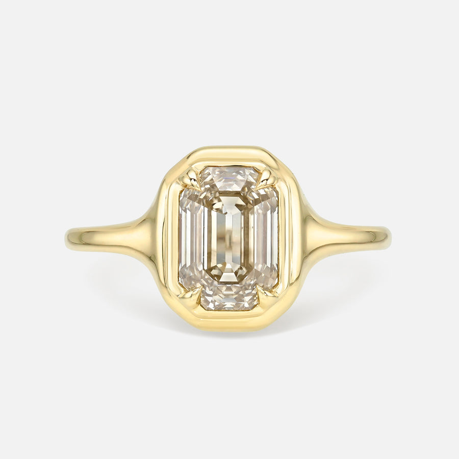 2.09ct Cut Corner Rectangle Step Cut <br><b> Maggi Simpkins </b> | Emerald Skinny Signet Ring
