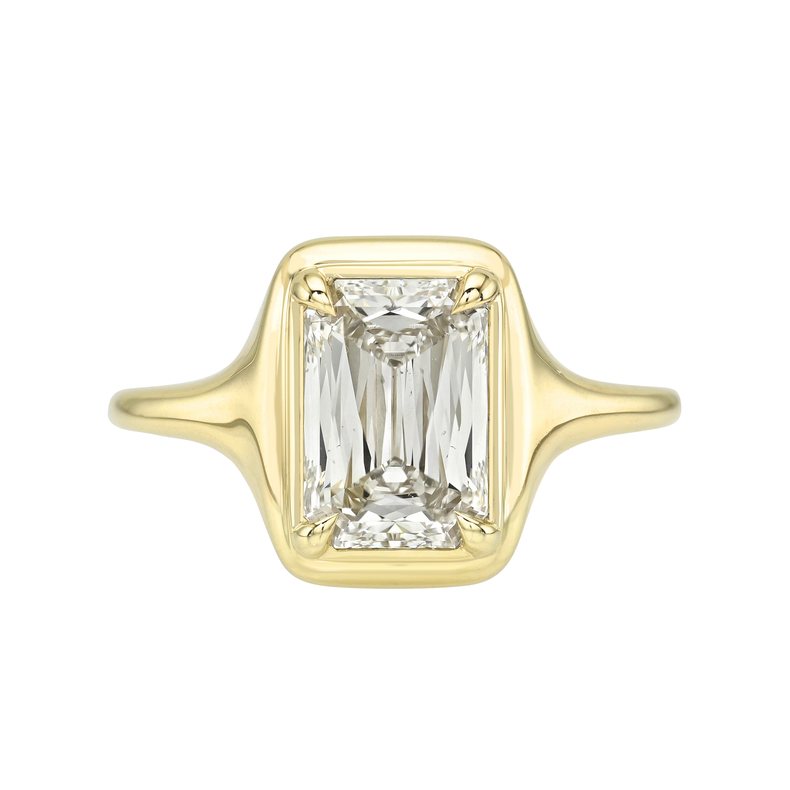 2.13ct Cut Corner Rectangle Brilliant <br><b> Maggi Simpkins </b> | Scissor Cut Skinny Signet Ring
