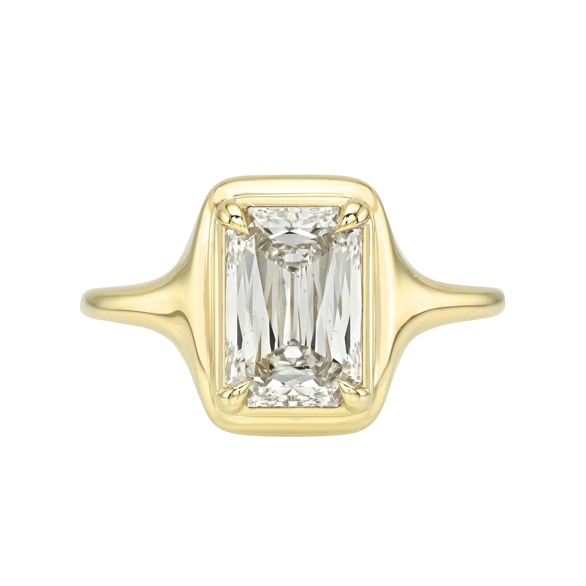 2.13ct Cut Corner Rectangle Brilliant <br><b> Maggi Simpkins </b> | Scissor Cut Skinny Signet Ring