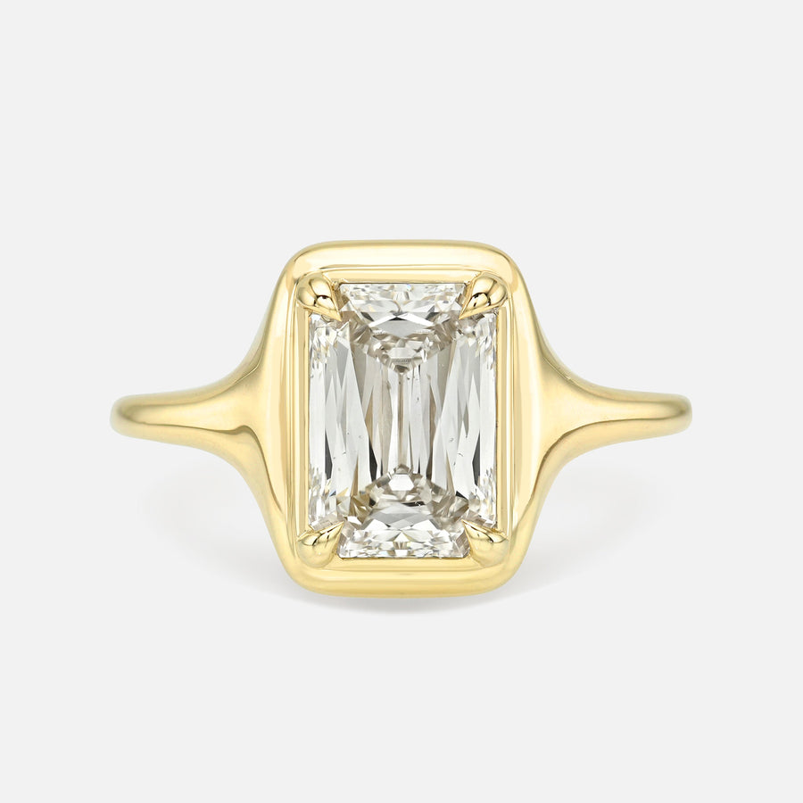 2.13ct Cut Corner Rectangle Brilliant <br><b> Maggi Simpkins </b> | Scissor Cut Skinny Signet Ring