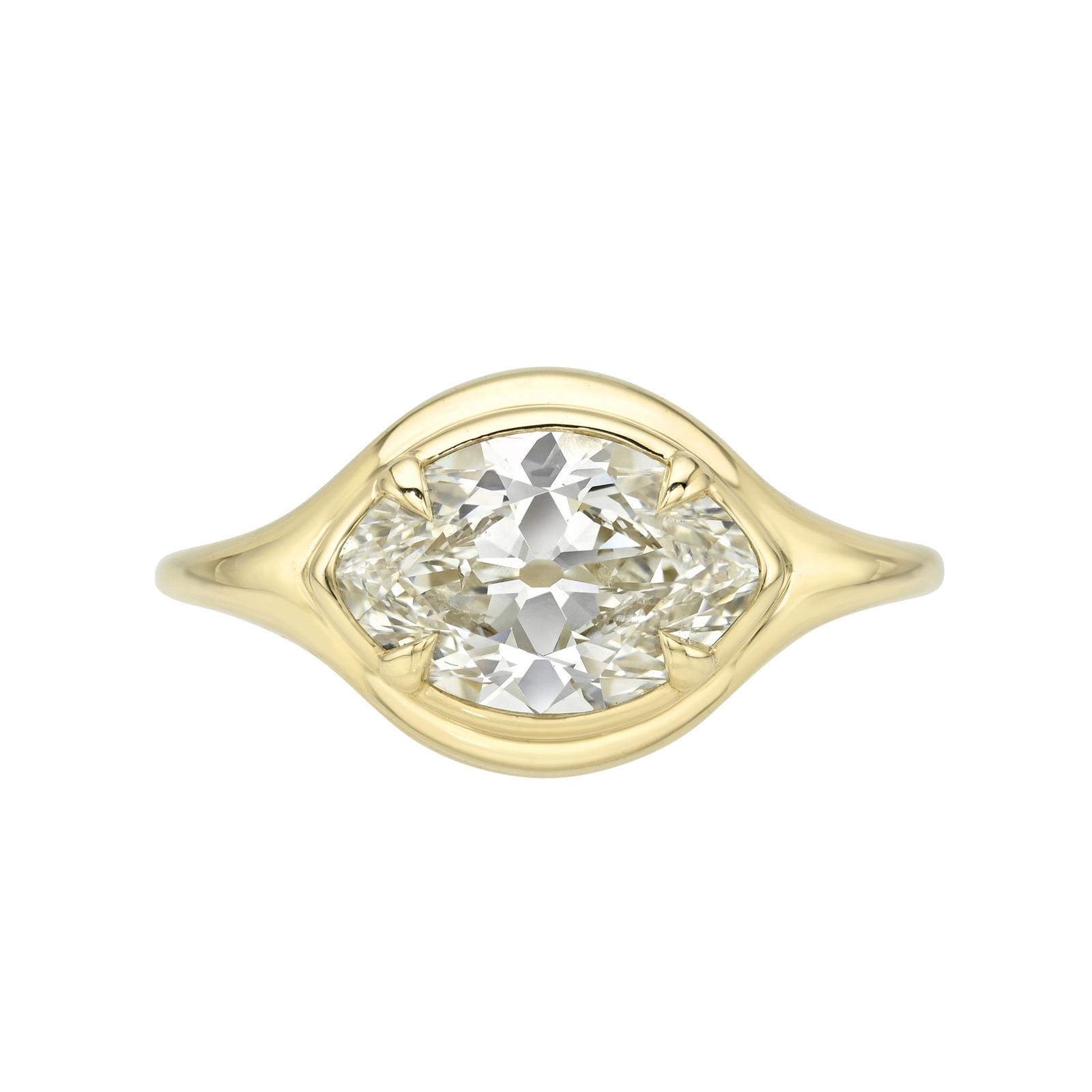 2.02ct Modern Antique Moval Brilliant <br><b> Maggi Simpkins </b> | Moval Skinny Signet Ring