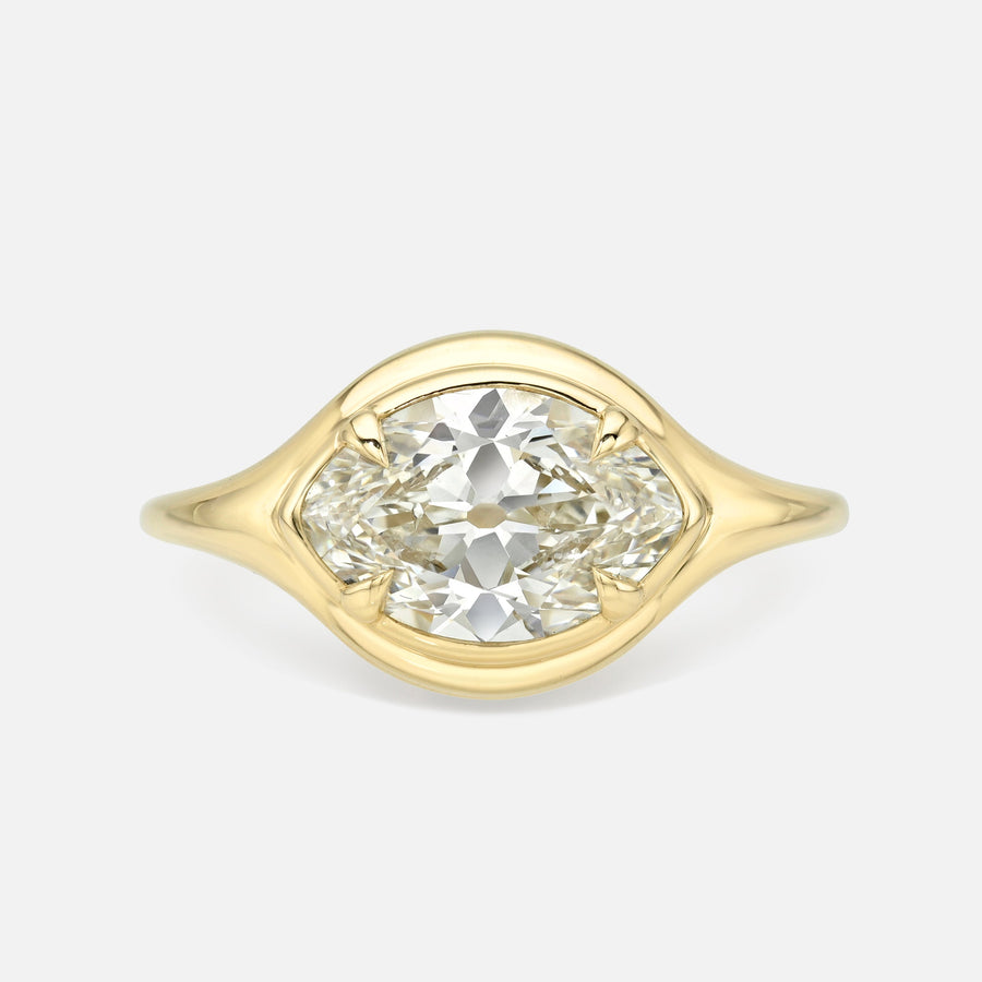 2.02ct Modern Antique Moval Brilliant <br><b> Maggi Simpkins </b> | Moval Skinny Signet Ring