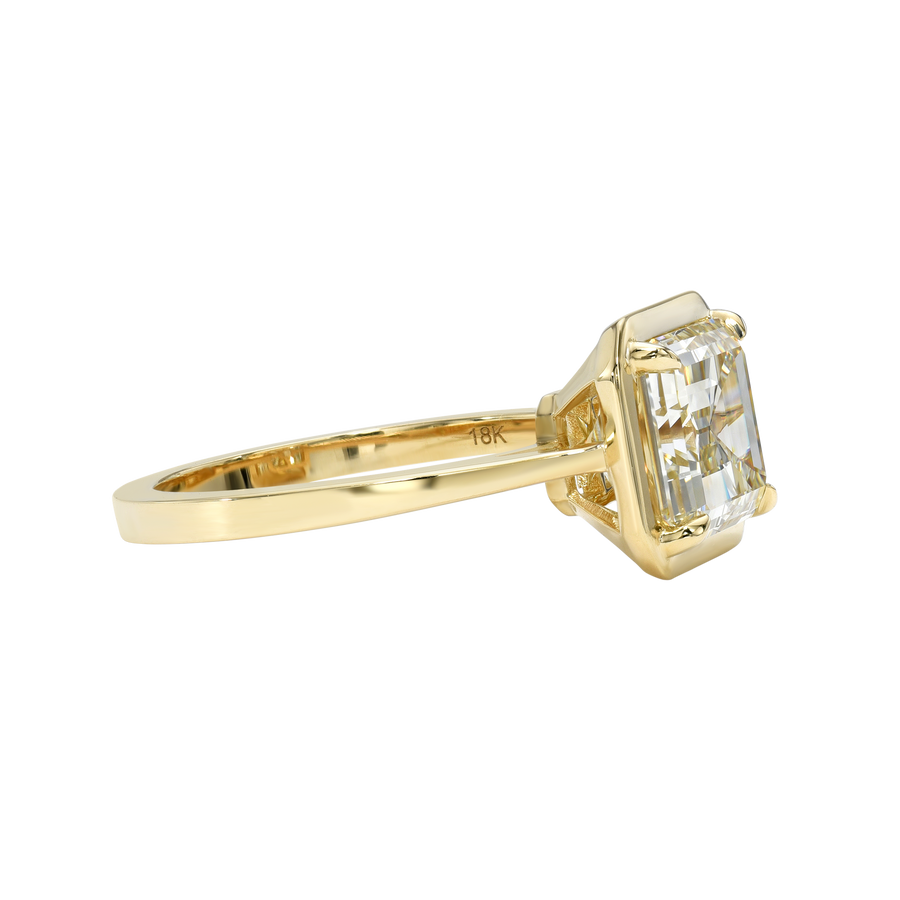 3.27ct Antique Cut Corner Rectangle Step Cut <br><b> Maggi Simpkins </b> | Emerald Solitaire Ring