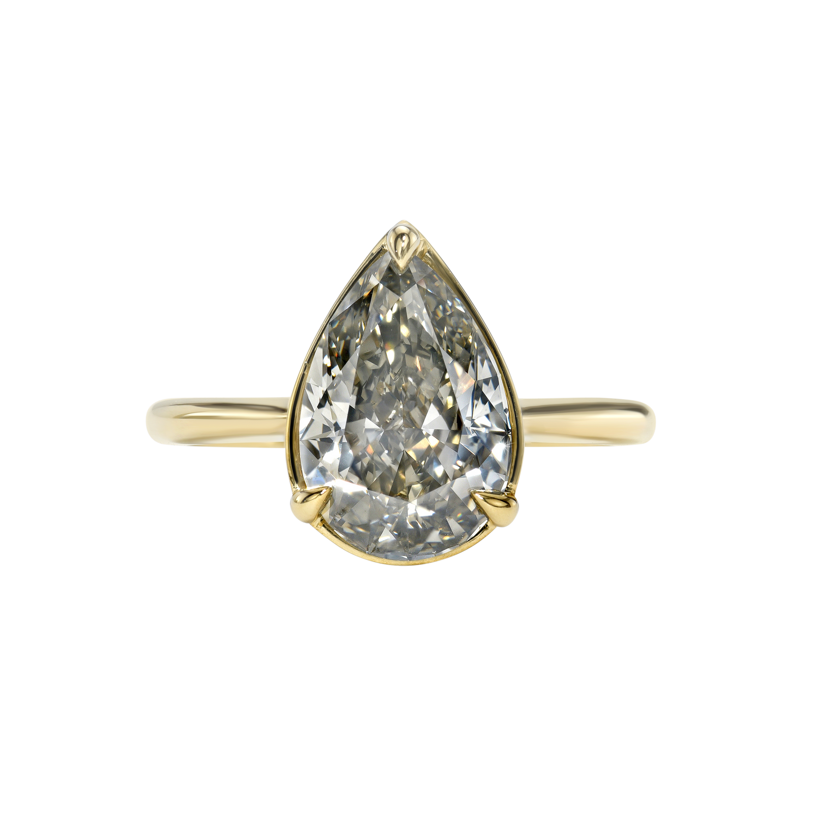 3.19ct Fancy Grey Pear Brilliant <br><b> Maggi Simpkins </b> | Pear Solitaire Ring