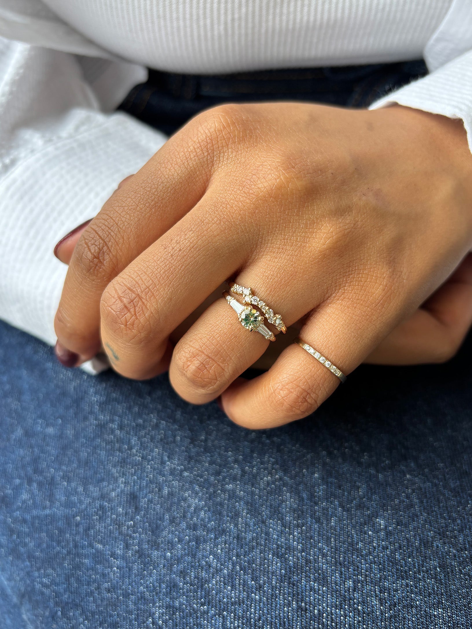 0.67ct Round Brilliant Sapphire <br><b> Pilar Agueci </b>| Ivy Ring No. 2