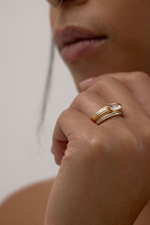 1.26ct Moval Brilliant <br><b>June Rings</b> | Champagne Juno