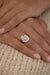 1.54ct Cushion Double Cut <br><b>June Rings</b> | Champagne Floral Cluster