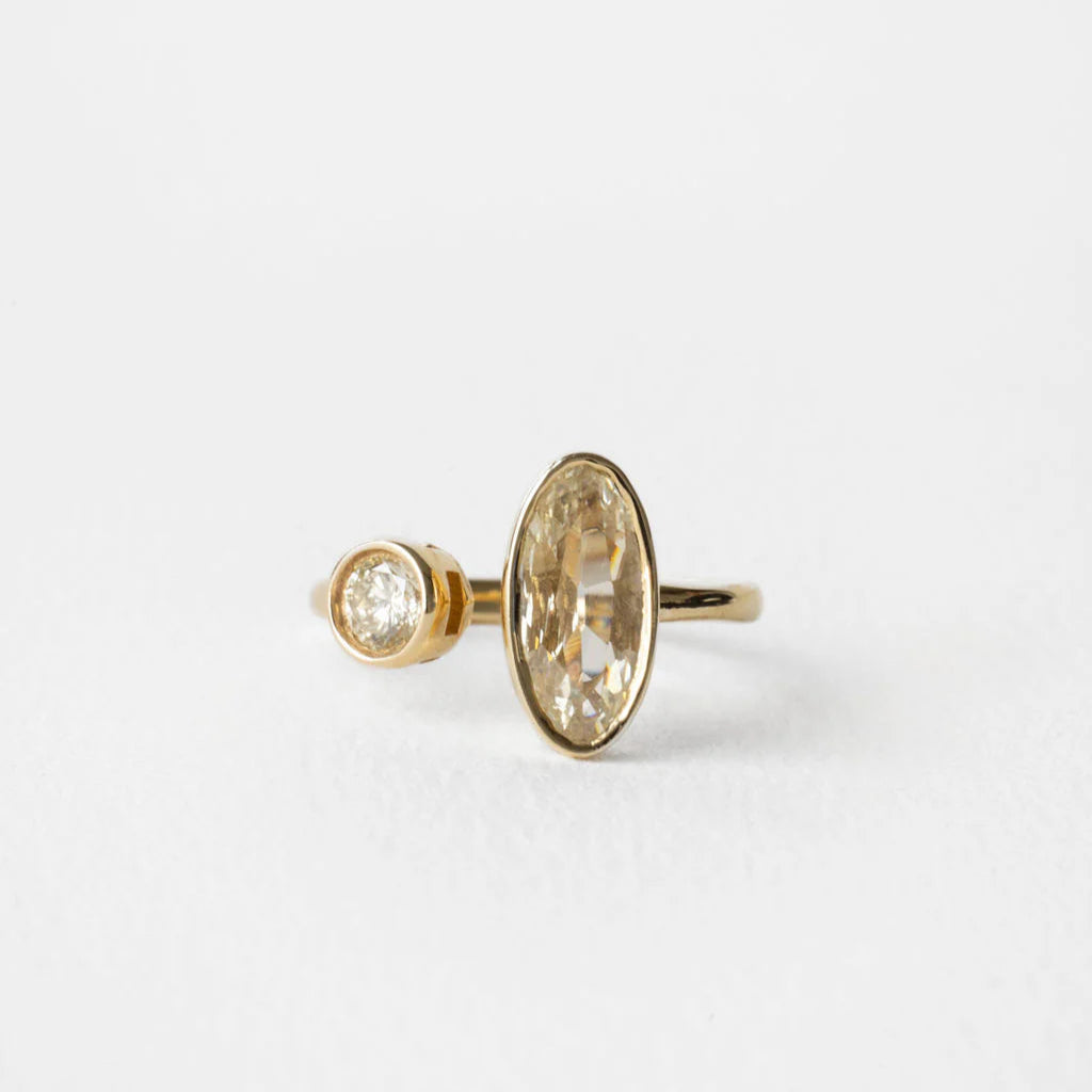 1.00ct Moval Brilliant <br><b>June Rings</b> | Antique Moval & Round Ring