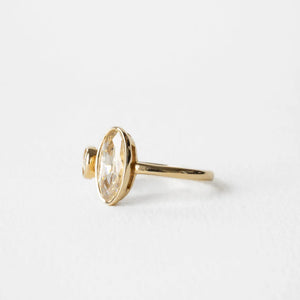 1.00ct Moval Brilliant <br><b>June Rings</b> | Antique Moval & Round Ring