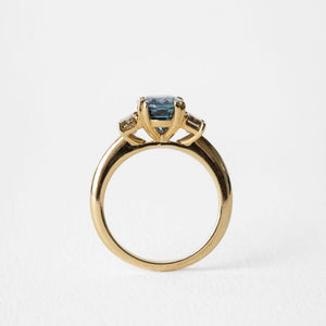 2.82ct Oval Brilliant Sapphire <br><b>June Rings </b>| Montana Sapphire & Champagne 3-Stone