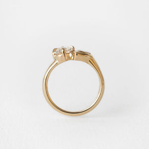 1.72cttw Pear Brilliant + Old Mine Cut <br> <b>June Rings</b> | Antique Cut Toi et Moi