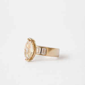 2.01ct Geo Step Cut Oval <br><b>June Rings </b>| Geo Cut Oval with Emerald Accents