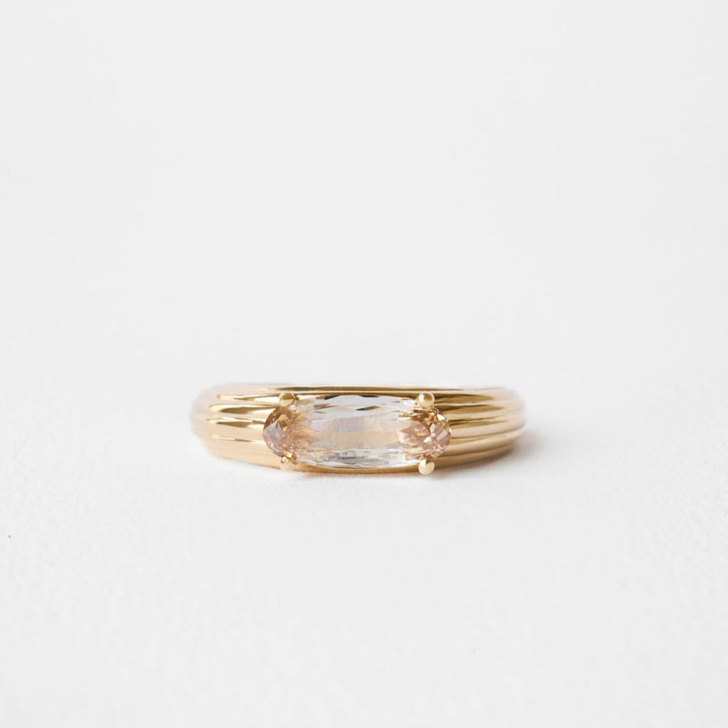 1.26ct Moval Brilliant <br><b>June Rings</b> | Champagne Juno