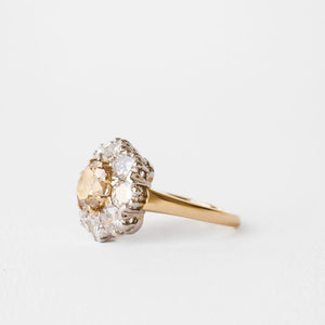 1.54ct Cushion Double Cut <br><b>June Rings</b> | Champagne Floral Cluster