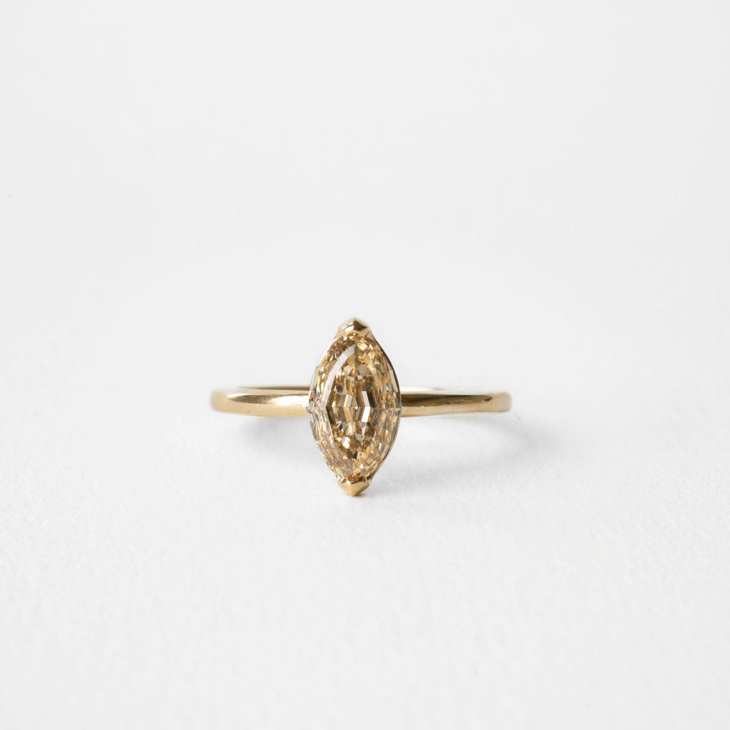 2.04ct Marquise Step Cut<br><b>June Rings</b> | Champagne Step-Cut Marquise Solitaire