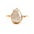 Silver Pear Salt and Pepper Diamond Engagement Ring with Hammered Band - MTD