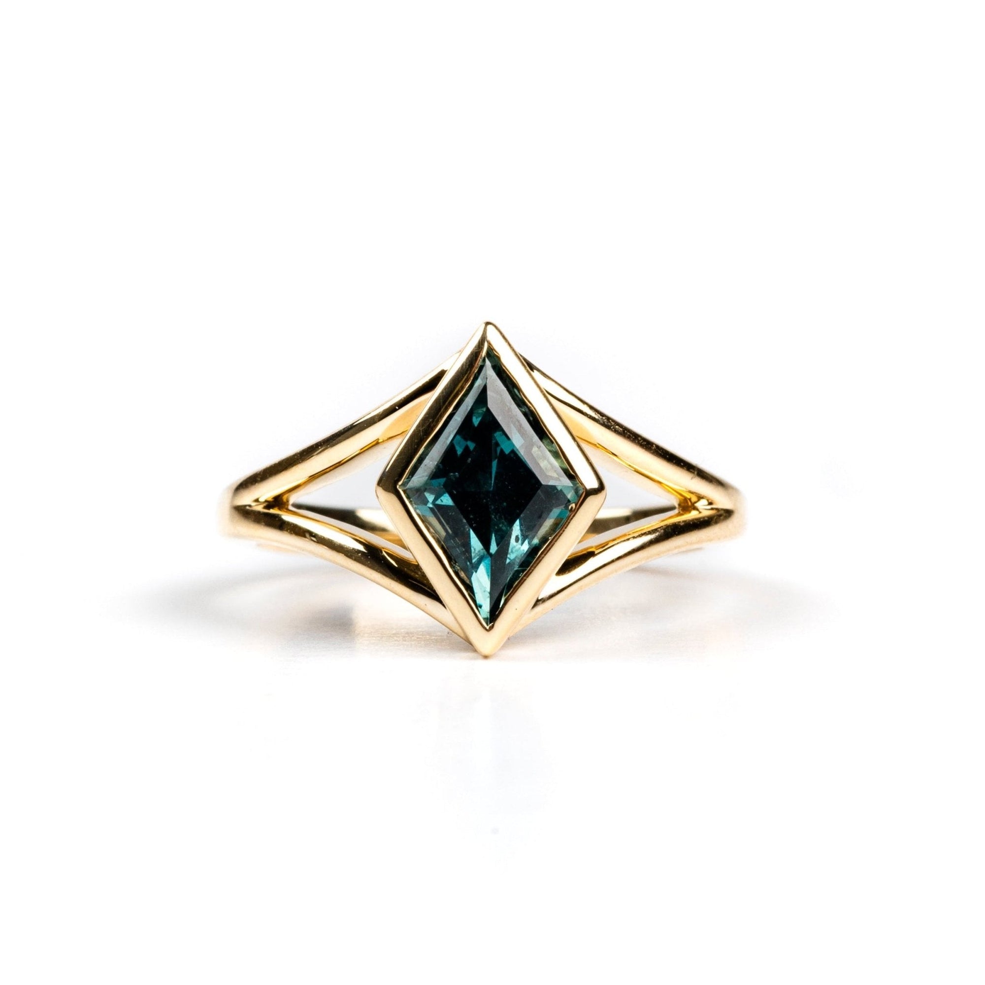 Ocean Breeze Blue Lozenge Sapphire Engagement Ring - MTD