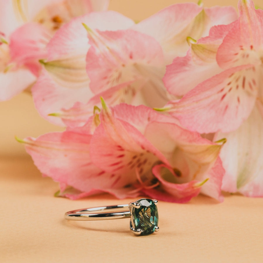 Maldives Oval Bi - Color Sapphire Engagement Ring - MTD