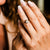 Lucille Salt and Pepper Pear Diamond Hammered Halo Engagement Ring - MTD